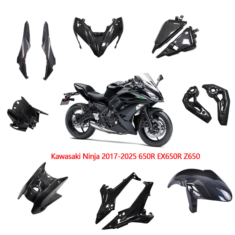 NT 100% 3K Twill Carbon Fiber Piece for Kawasaki Ninja 17-25 650R EX650R Z650