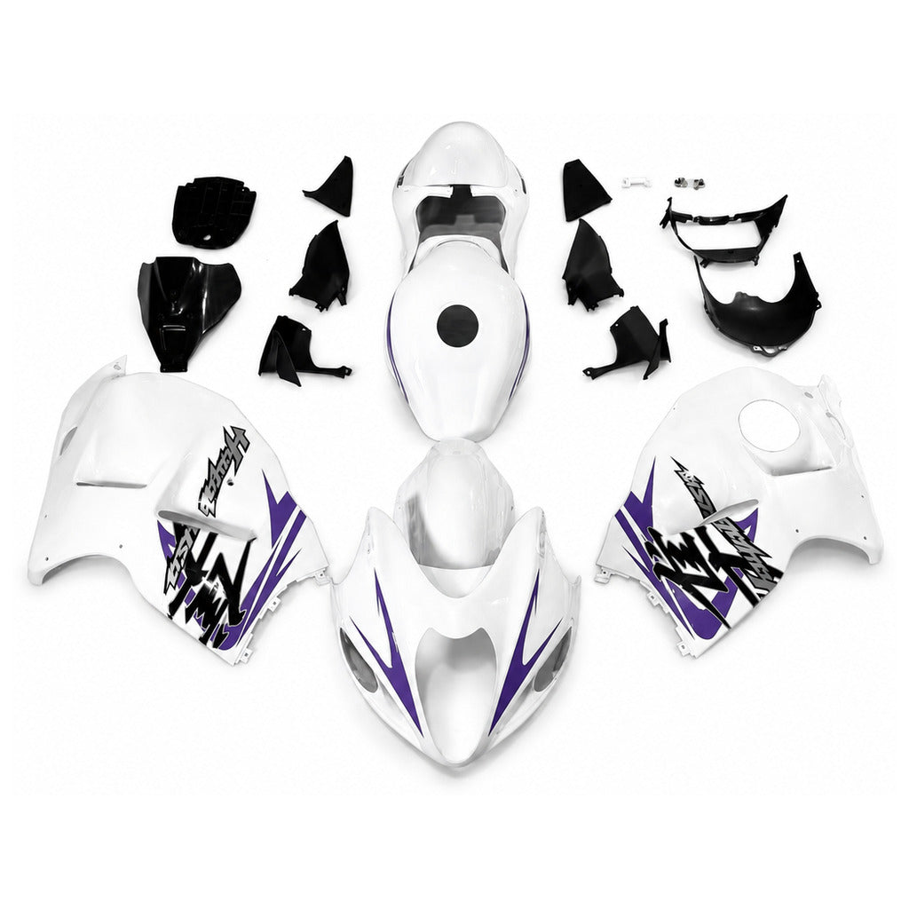 NT Fairing Fit for Suzuki 1999-2007 Hayabusa GSXR 1300 N107- Purple White Black | ABS Injection - 4
