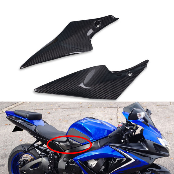 2006 2007 GSX-R 600 750 100% Carbon Fiber Gas Tank Side Trim Cover Panel Fairing Cowl