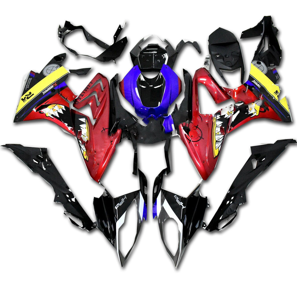 NT Fairing Fit for BMW 2017-2018 S1000RR A001- Yellow Red Shark Teeth | ABS Injection