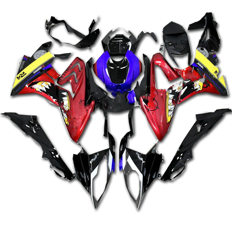 NT Fairing Fit for BMW 2017-2018 S1000RR A001- Yellow Red Shark Teeth | ABS Injection