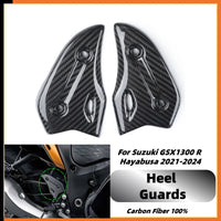 2021-2024 Suzuki GSX1300R Gen3 Hayabusa Heel Plates - 100% Carbon Fiber