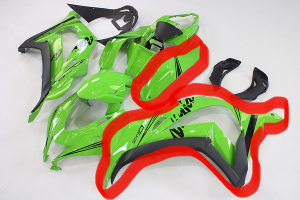 NT Aftermarket ABS Plastic Injection Mold Green Fairing Fit for  Ninja 2016-2020 ZX10R Left side replacement a015