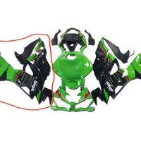 NT Aftermarket Injection Side Fairing Fit for ZX6R 636 2019-2023 Green Black( marked in red)