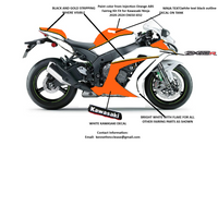 Custom Fairing White and orange Fit for  Ninja 2016-2019 ZX10R With Full Tank Cover