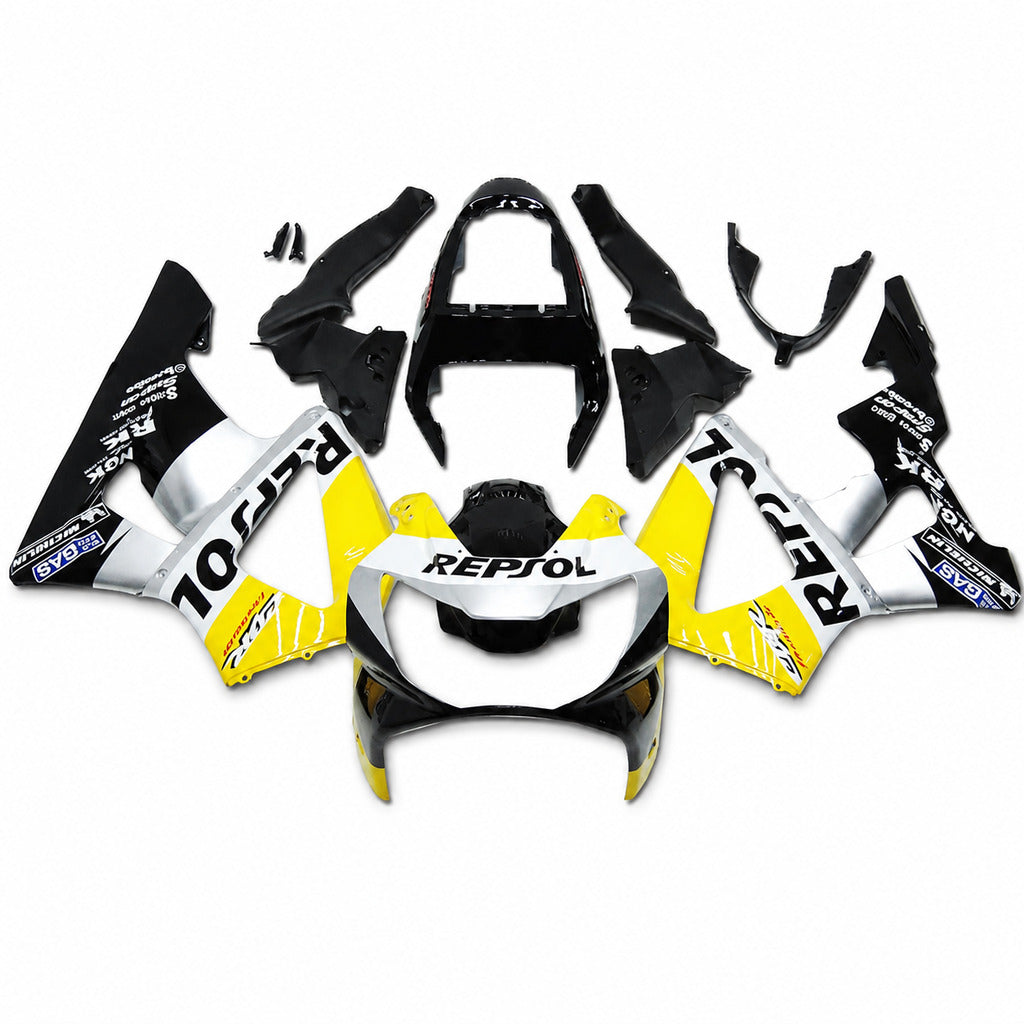 NT Fairing Fit for Honda 2000-2001 CBR929RR U002- Yellow Silver | ABS Injection, US Stock