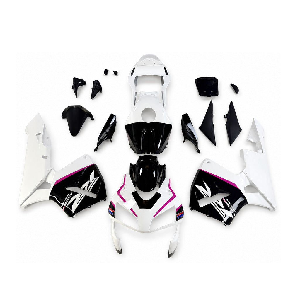NT Fairing Fit for Honda 2003-2004 CBR600RR N128- White Black Pink | ABS Injection - 1