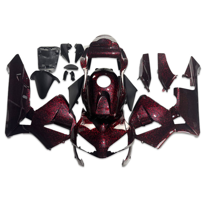 US STOCK NT Aftermarket Injection ABS Plastic Fairing Kit Fit for CBR600RR 2003 2004 Red Forged Carbon Fiber Look S05 Available in CA