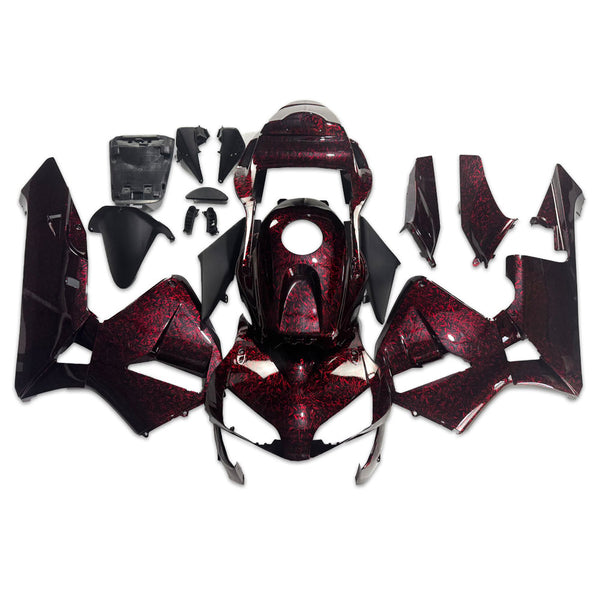 US STOCK NT Aftermarket Injection ABS Plastic Fairing Kit Fit for CBR600RR 2003 2004 Red Forged Carbon Fiber Look S05 Available in CA