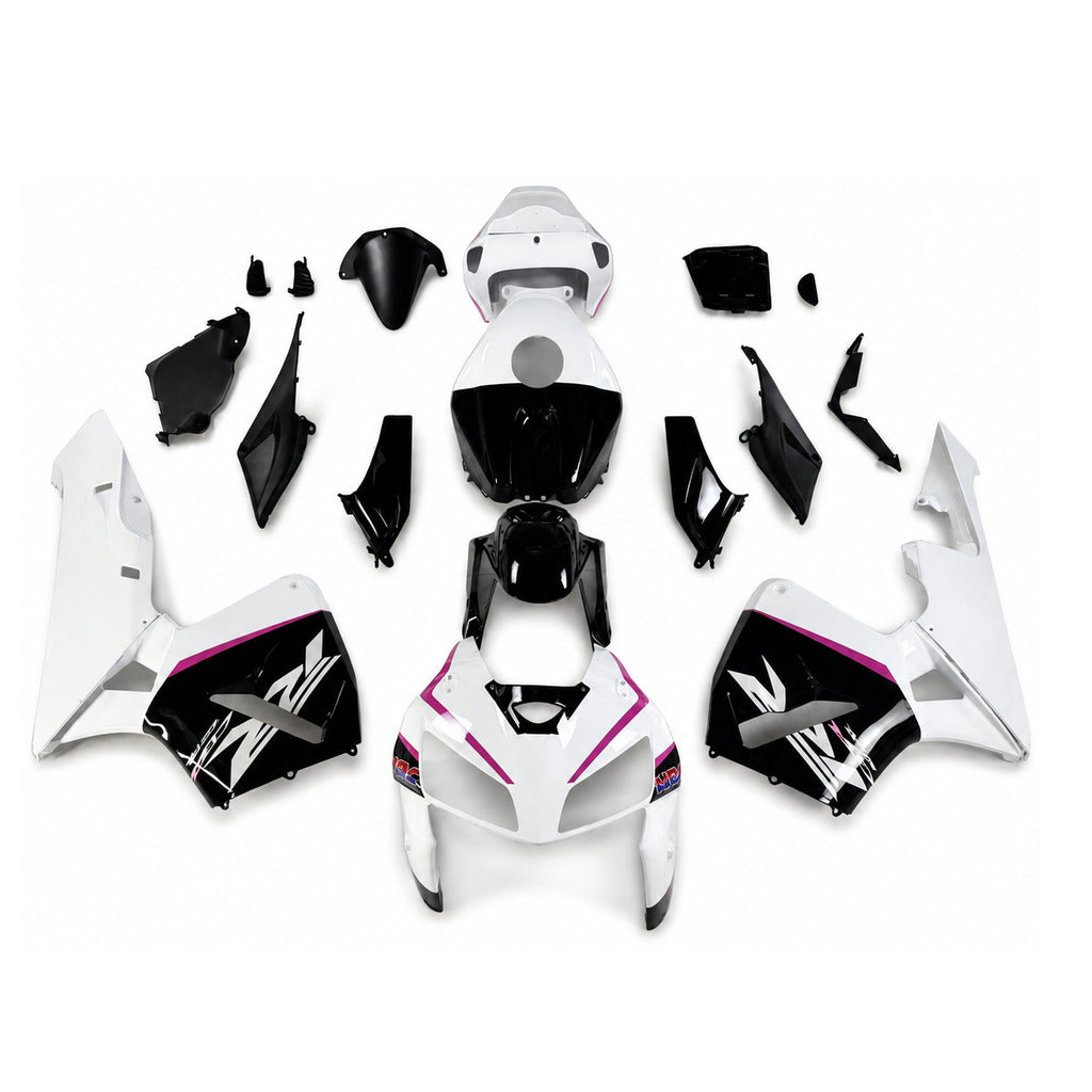 NT Fairing Fit for Honda 2005-2006 CBR600RR N156- White Black Pink | ABS Injection - 1
