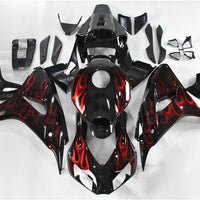 US STOCK NT Injection Red Flames ABS Kit Fairing Fit for Honda 2006-2007 CBR1000RR N020 Available in TX