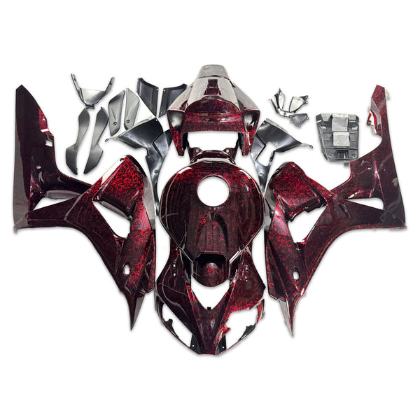 NT Injection Plastic Fairing Fit for Honda 2006-2007 CBR1000RR Red Forged Carbon Fiber Look S05
