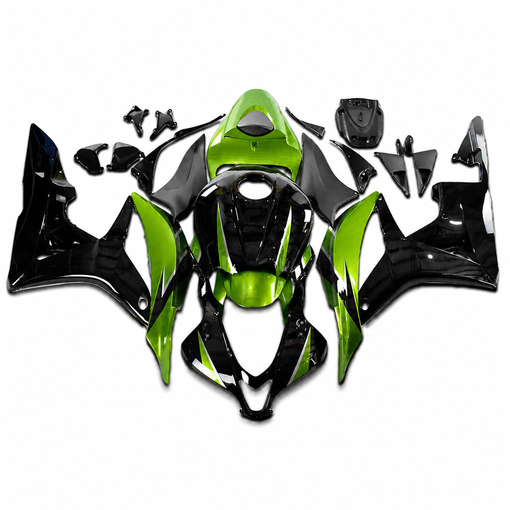 NT Fairing Fit for Honda 2007-2008 CBR600RR N042- Green Black | ABS Injection, US Stock