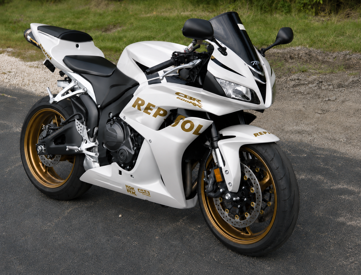 NT Fairing Fit for Honda 2007-2008 CBR600RR N0128- White With Gold Repsol | ABS Injection