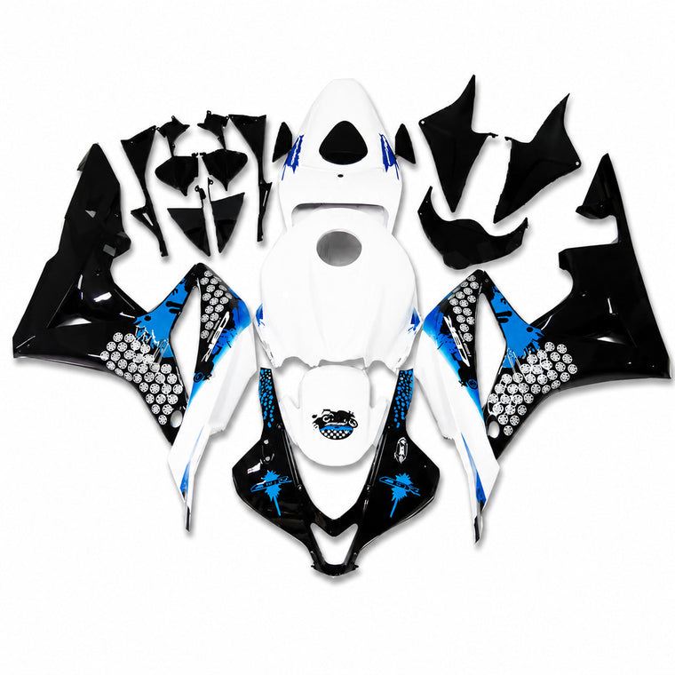 NT Fairing Fit for Honda 2007-2008 CBR600RR N059- Black White Blue | ABS Injection, US Stock