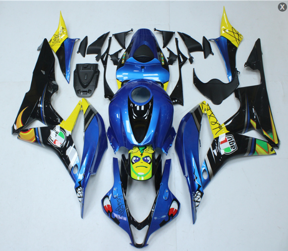 NT Fairing Fit for Honda 2007-2008 CBR600RR N089- Blue Shark | ABS Injection, US Stock