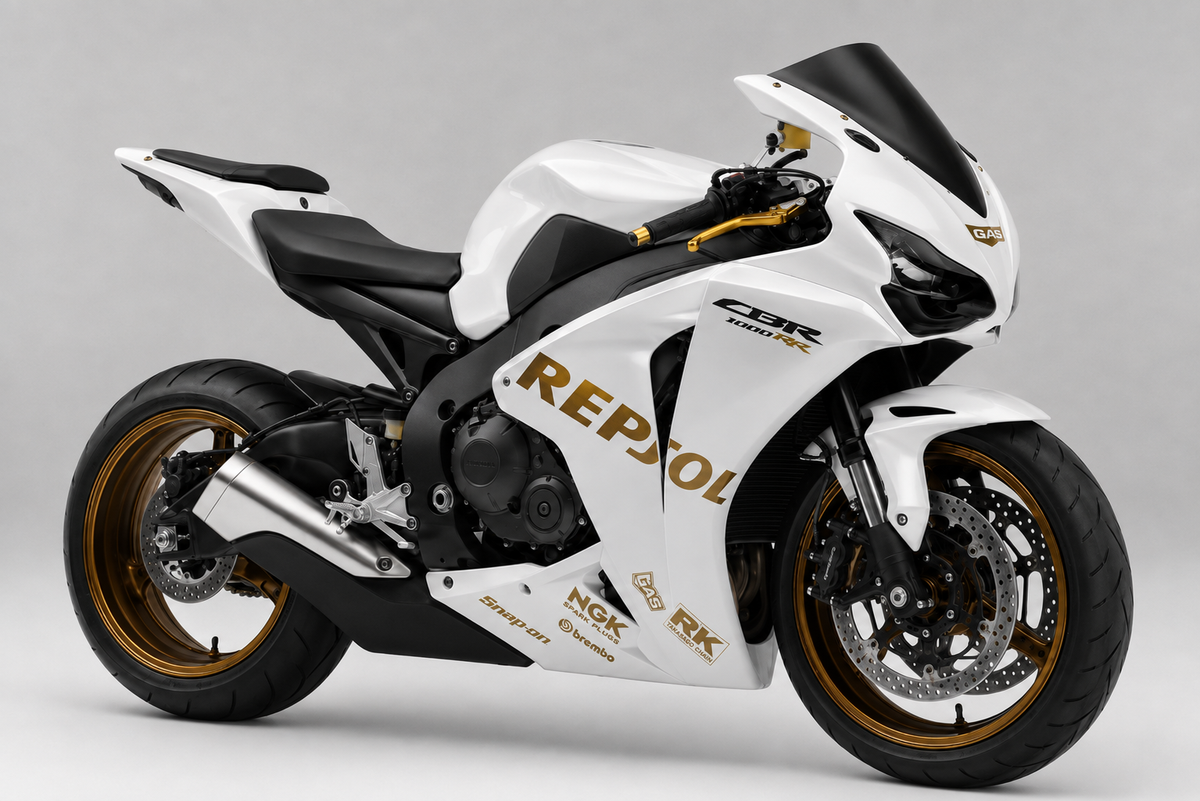 NT Fairing Fit for Honda 2012-2016 CBR1000RR N094- White With Gold Repsol Decal | ABS Injection