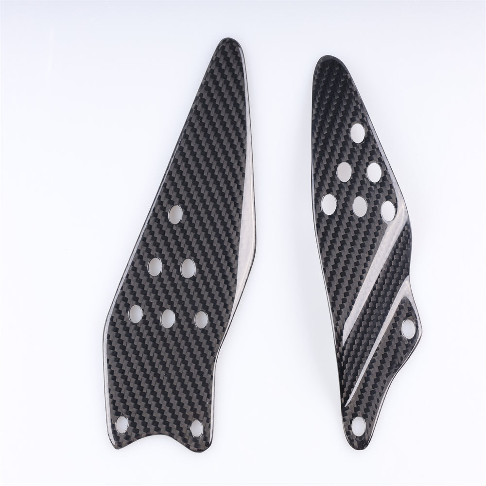 NT FAIRING Real 3K Carbon Fiber Heel Plates for Kawasaki Ninja 2005 2006 ZX6R ZX-6R 636, Glossy 2x2 Twill Weave