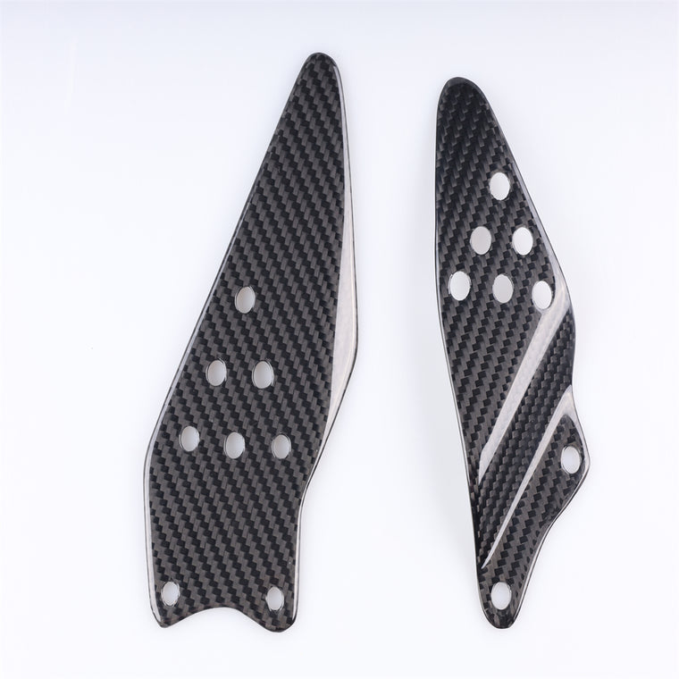 NT FAIRING Real 3K Carbon Fiber Heel Plates for Kawasaki Ninja 2005 2006 ZX6R ZX-6R 636, Glossy 2x2 Twill Weave
