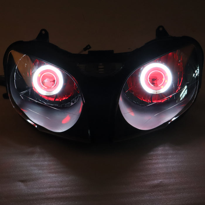 Front Motorcycle HALO Headlight Headlamp Fit Red Angel Eye  2000-2002 ZX6R ZX636 2000-2003 ZX9R