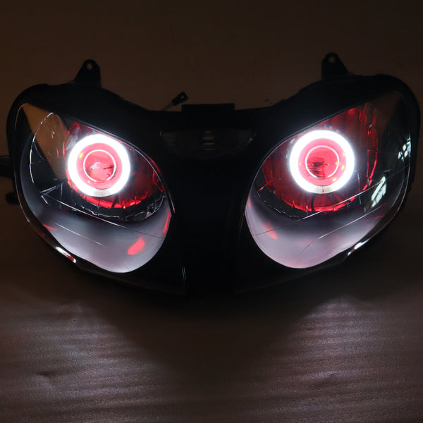 Front Motorcycle HALO Headlight Headlamp Fit Red Angel Eye  2000-2002 ZX6R ZX636 2000-2003 ZX9R