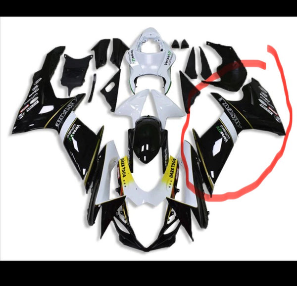 Aftermarket ABS Plastic Left Side Fairings Fit for 2011-2024 GSXR600/750 Black White