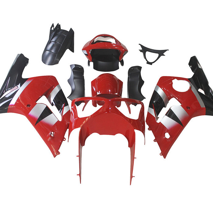 NT Aftermarket Injection ABS Plastic Fairing Fit for ZX6R 636 2003-2004 Red Black N045