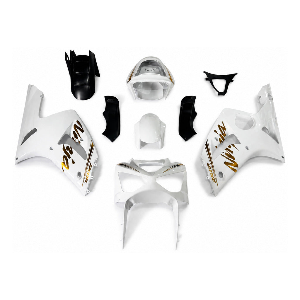 NT Fairing Fit for Kawasaki 2003-2004 ZX-6R N046- Gold White Black | ABS Injection - 1