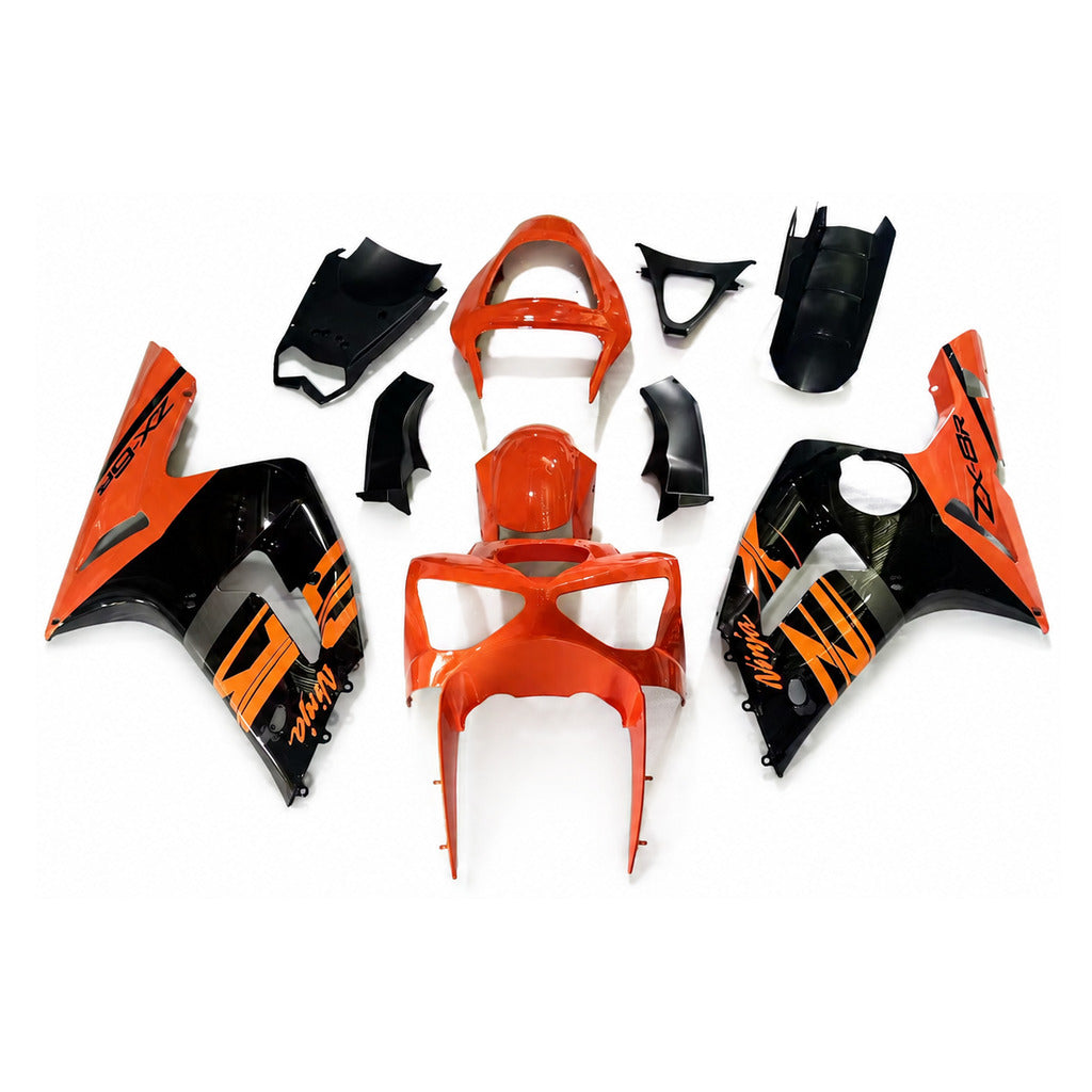 NT Fairing Fit for Kawasaki 2003-2004 ZX-6R N047- Red Gold Black | ABS Injection - 1