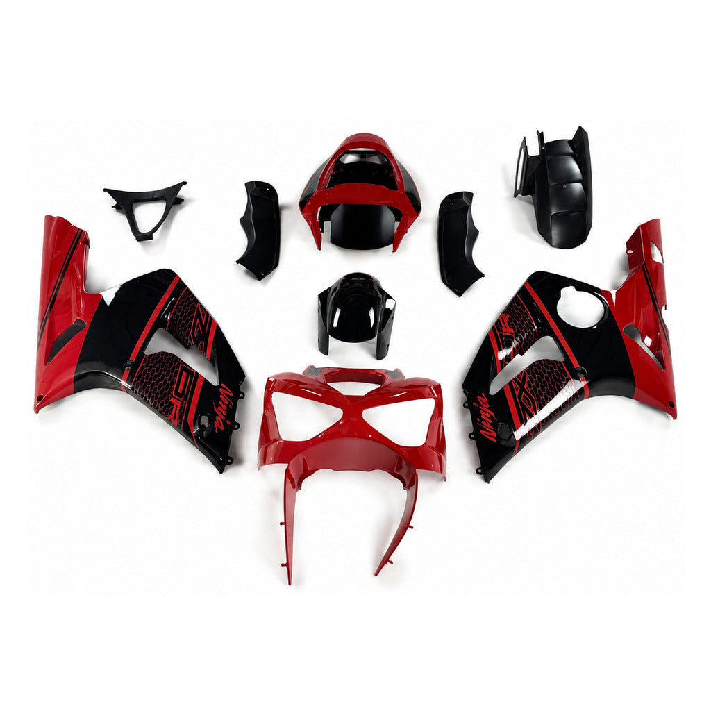 NT Fairing Fit for Kawasaki 2003-2004 ZX-6R N048- Red Black | ABS Injection - 1