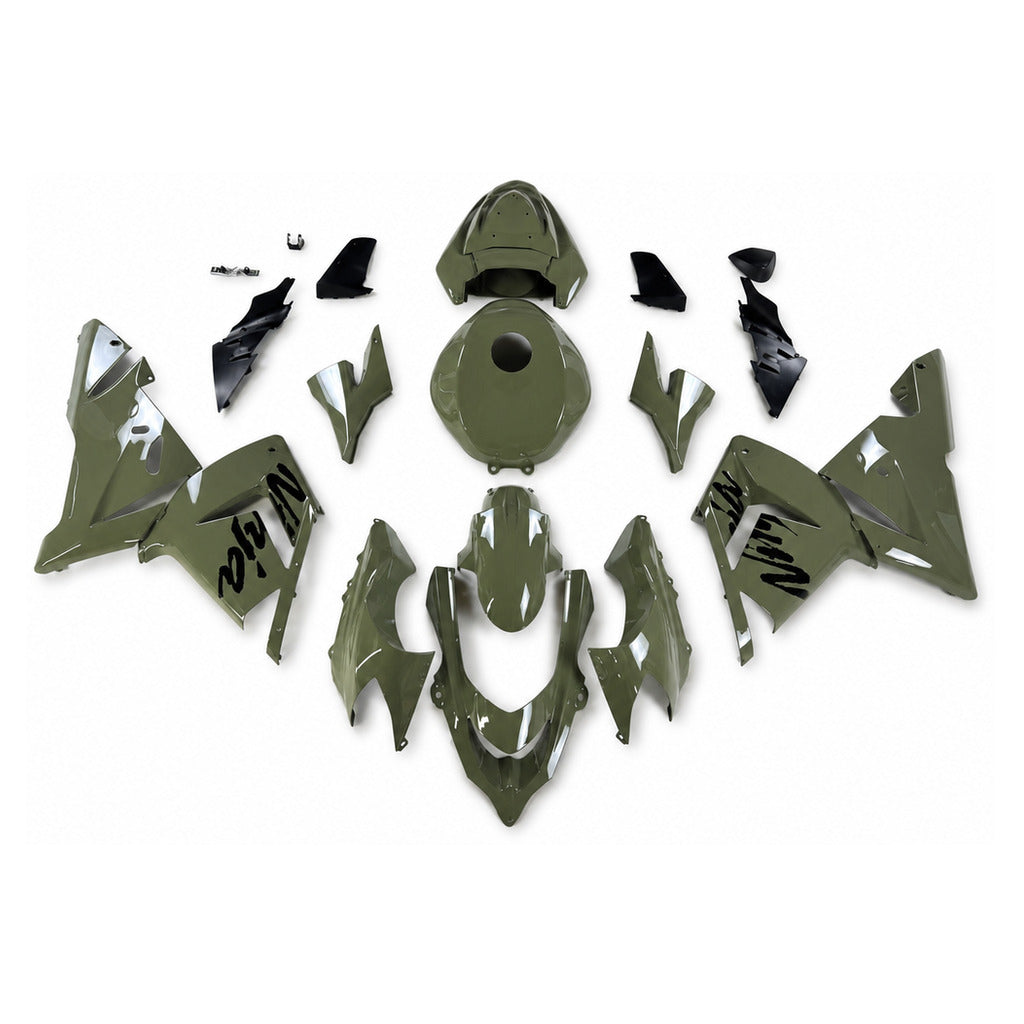 NT Fairing Fit for Kawasaki 2004-2005 ZX-10R N081- Olive Green Black | ABS Injection - 1