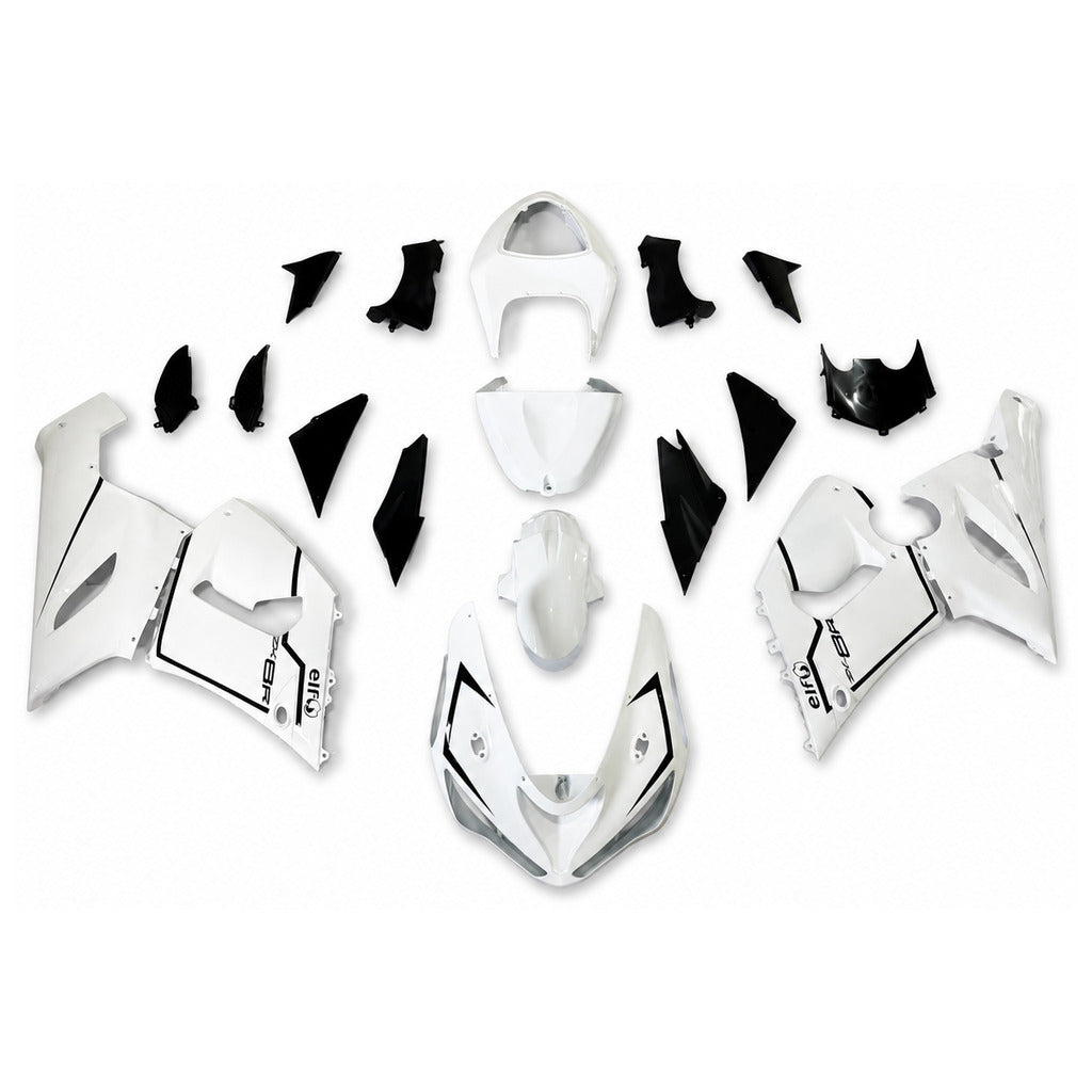 US STOCK NT Aftermarket Injection ABS Plastic Fairing Fit for ZX6R 636 2005-2006 White Black N082 Available in CA