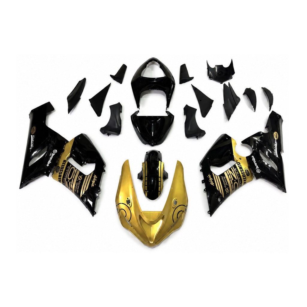 NT Fairing Fit for Kawasaki 2005-2006 ZX-6R N085- Gold Black | ABS Injection - 1