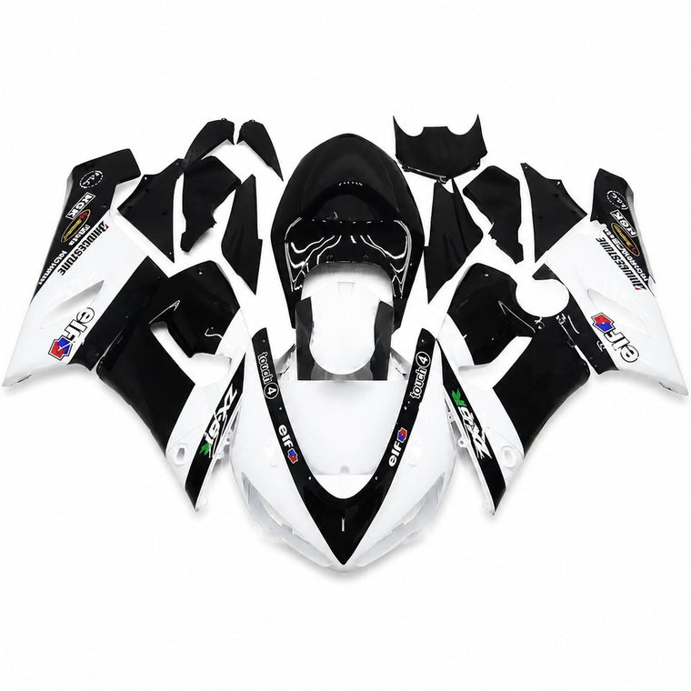 NT Fairing Fit for Kawasaki 2005-2006 ZX-6R N033- White Black | ABS Injection