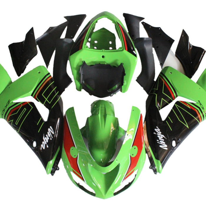 NT Aftermarket Injection ABS Plastic Fairing Fit for ZX10R 2006-2007 Green Black N057