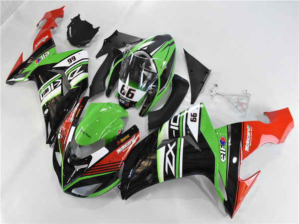 NT Aftermarket Injection ABS Plastic Fairing Fit for ZX10R 2006-2007 Green Black Red N048