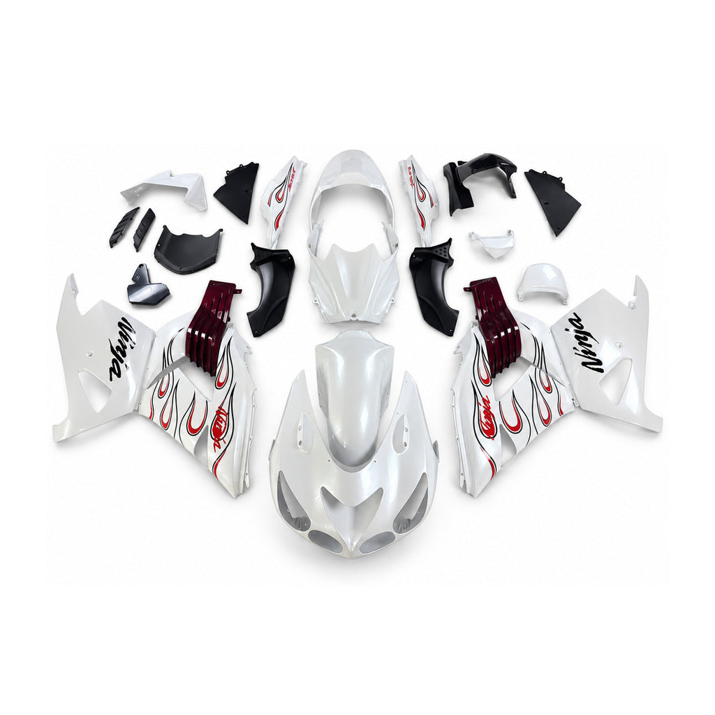 NT Fairing Fit for Kawasaki 2006-2011 ZX-14R N025- Burgundy White | ABS Injection - 1