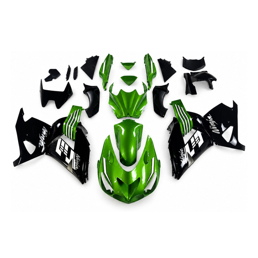 NT Fairing Fit for Kawasaki 2006-2011 ZX-14R N070- Green Black | ABS Injection - 1