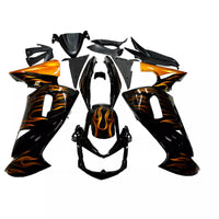 NT ABS Plastic Fairing Fit for  Ninja 650R 2006-2008 ER6F Bodywork Black Gold Flame N019