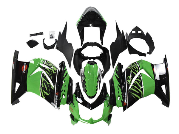 US STOCK NT Aftermarket Injection ABS Plastic Fairing Fit for EX250 2008-2012 Green Black N077 Available in CA