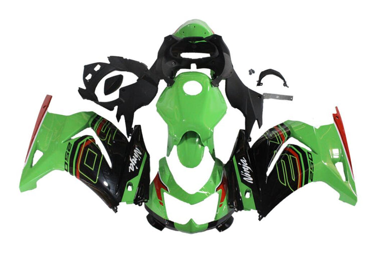NT Fairing Fit for Kawasaki 2008-2012 EX250 T079- 250r Green Black | ABS Injection