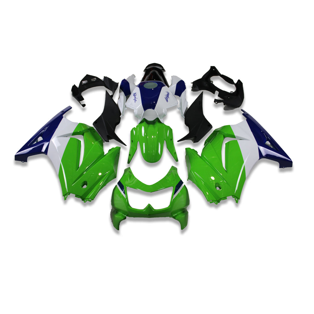 NT Fit for 2008-2012 EX250 250R Plastic New Injection Fairing Green White Blue T080