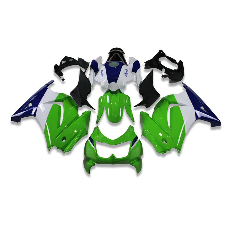 NT Fairing Fit for Kawasaki 2008-2012 EX250 T080- 250r Green White Blue | ABS Injection