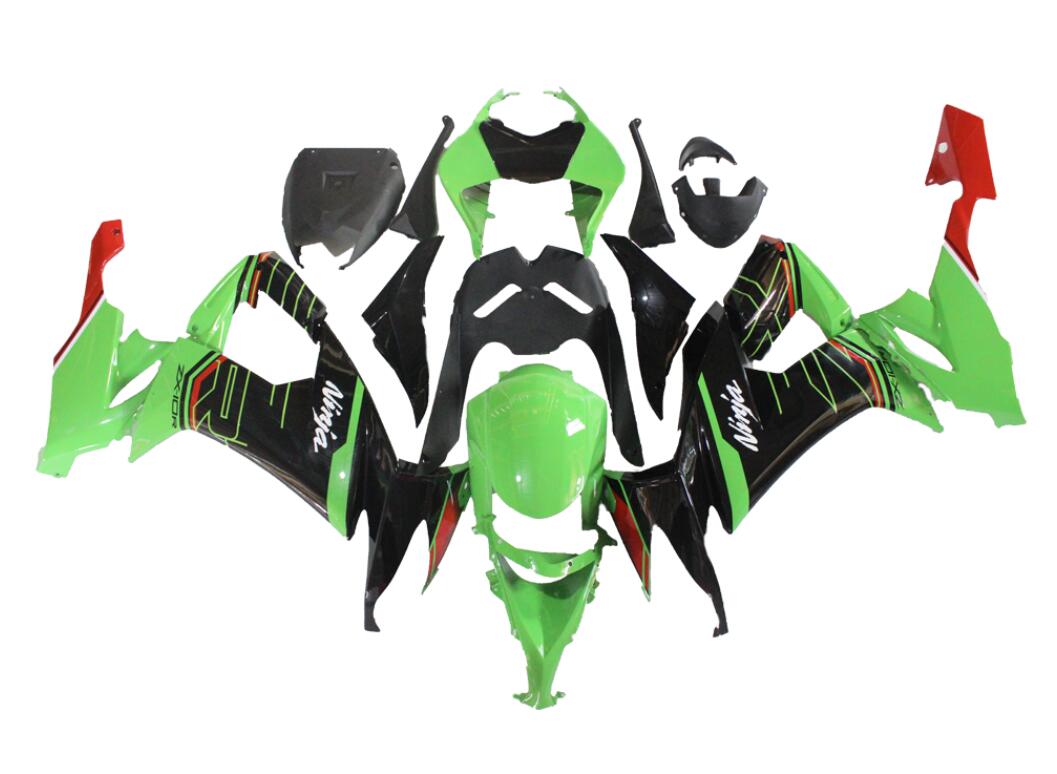NT Fairing Fit for Kawasaki 2008-2010 ZX-10R N062- Green Black Red Krt | ABS Injection
