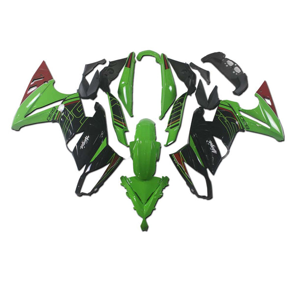 NT Aftermarket ABS Plastic Fairing Fit for EX650R 2009-2011 Green Black N017
