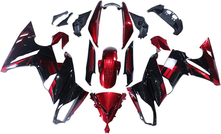 NT Fairing Fit for Kawasaki 2009-2011 EX650R N025- Red Black | ABS