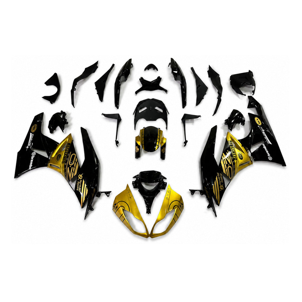 NT Fairing Fit for Kawasaki 2009-2012 ZX-6R N099- Gold Black | ABS Injection - 1