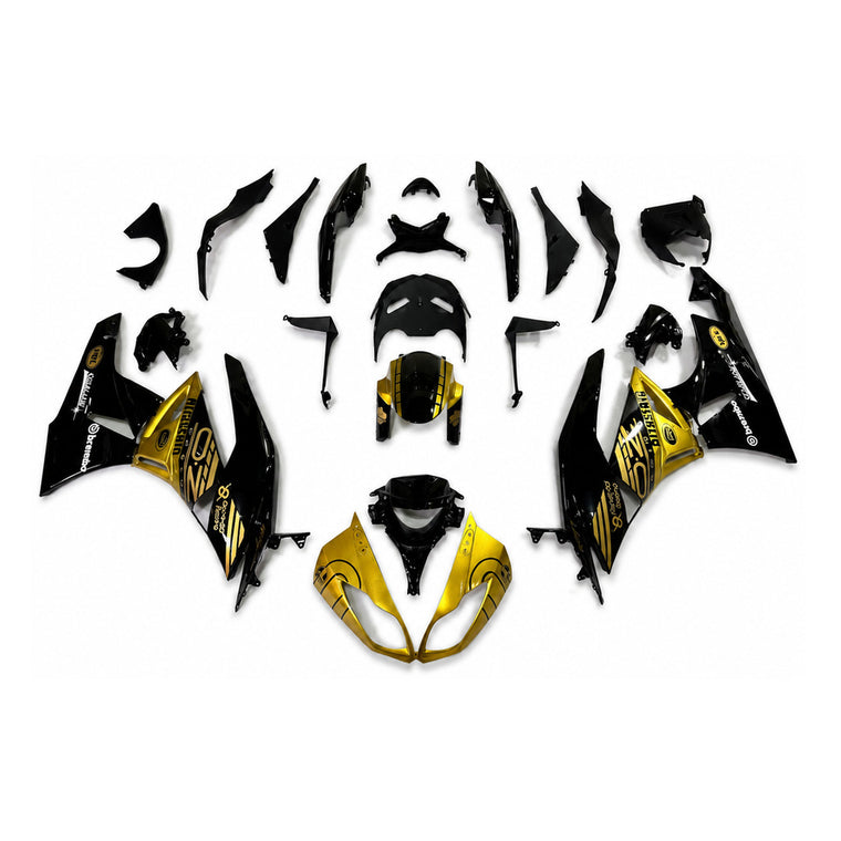 NT Fairing Fit for Kawasaki 2009-2012 ZX-6R N099- Gold Black | ABS Injection