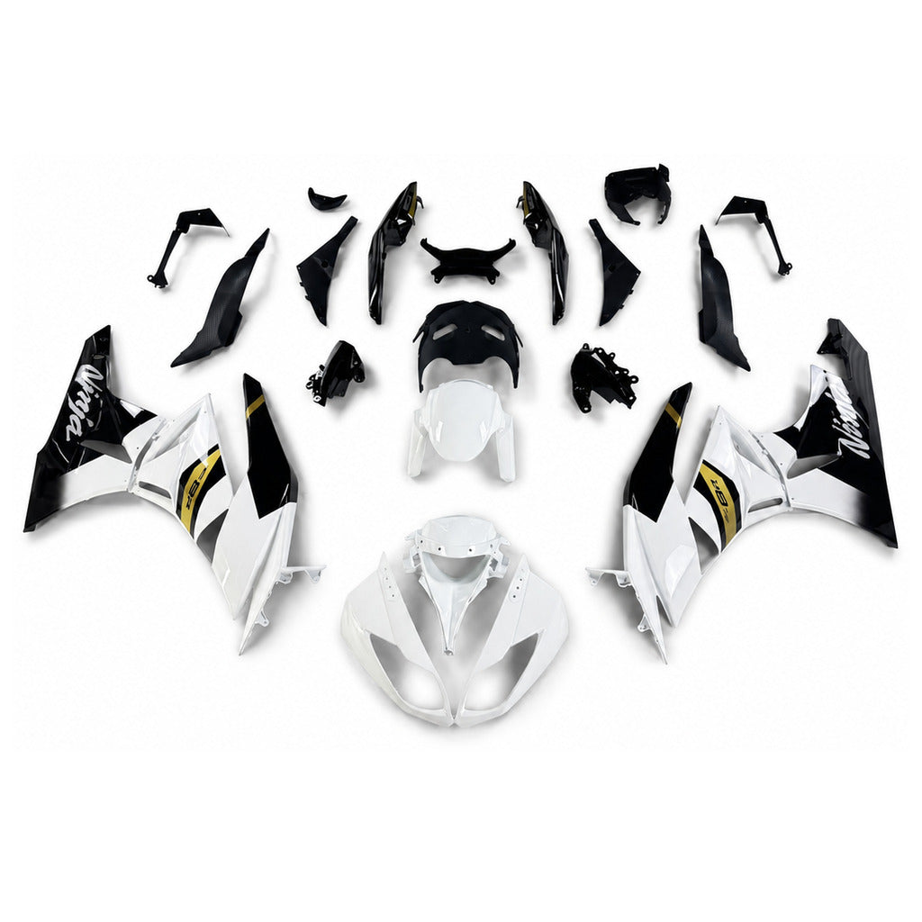 NT Fairing Fit for Kawasaki 2009-2012 ZX-6R N100- White Black | ABS Injection - 1