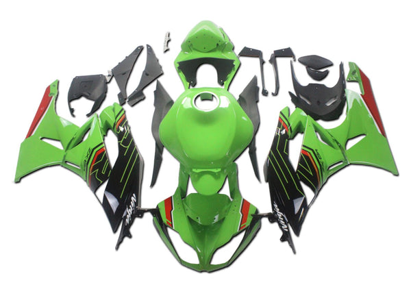 US STOCK NT Injection Plastic Fairing Fit for 2009-2012 ZX6R Green Black Red U063 Available in CA